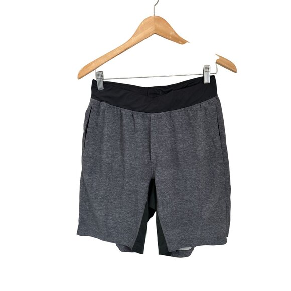Lululemon T.H.E Gray Athletic Shorts With Liner & Zipper Pocket Size M - Picture 2 of 6